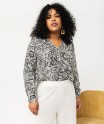 Chemise à manches longues imprimée femme grande taille